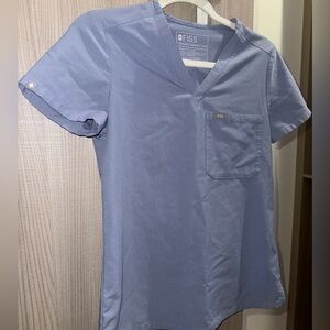 Figs vapor blue scrub top